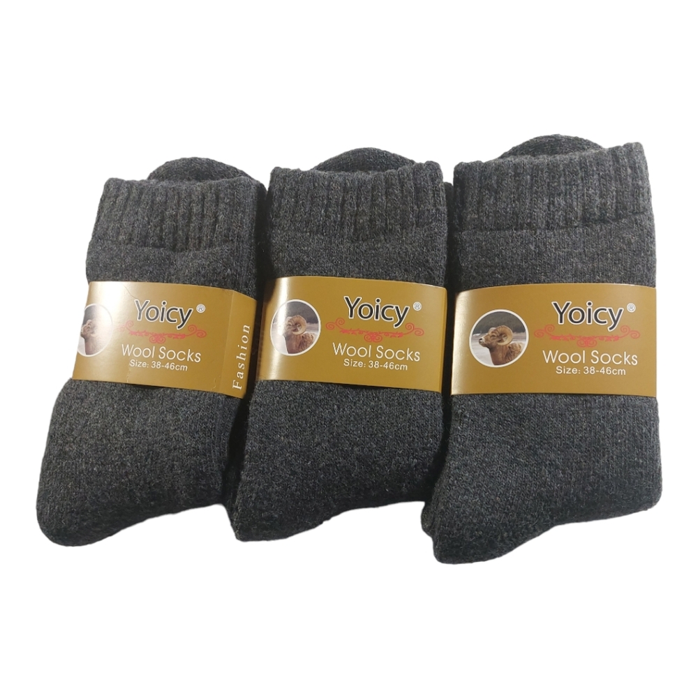 Yoicy Super Thick Wool Socks,Soft Warm Comfort for Men 3Pack 38-46cm